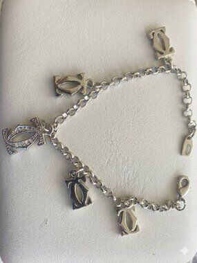 silver tone cartier style bracelet